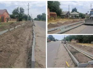В хуторе Апаринском начаты работы по благоустройству тротуара