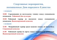 Мероприятия, посвященные Дню народного единства