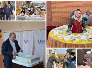 В последний день выборов на участках встречают с блинами