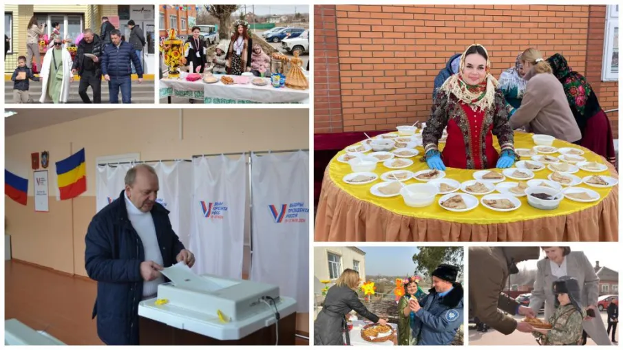 В последний день выборов на участках встречают с блинами