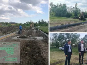В хуторе Апаринский ведутся работы по благоустройству стадиона