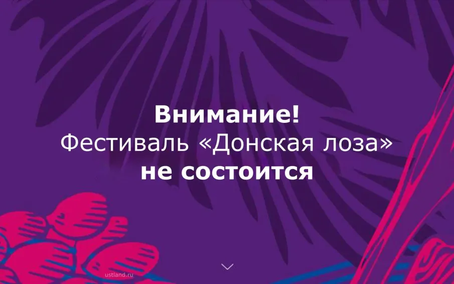 Фестиваль «Донская лоза» не состоится